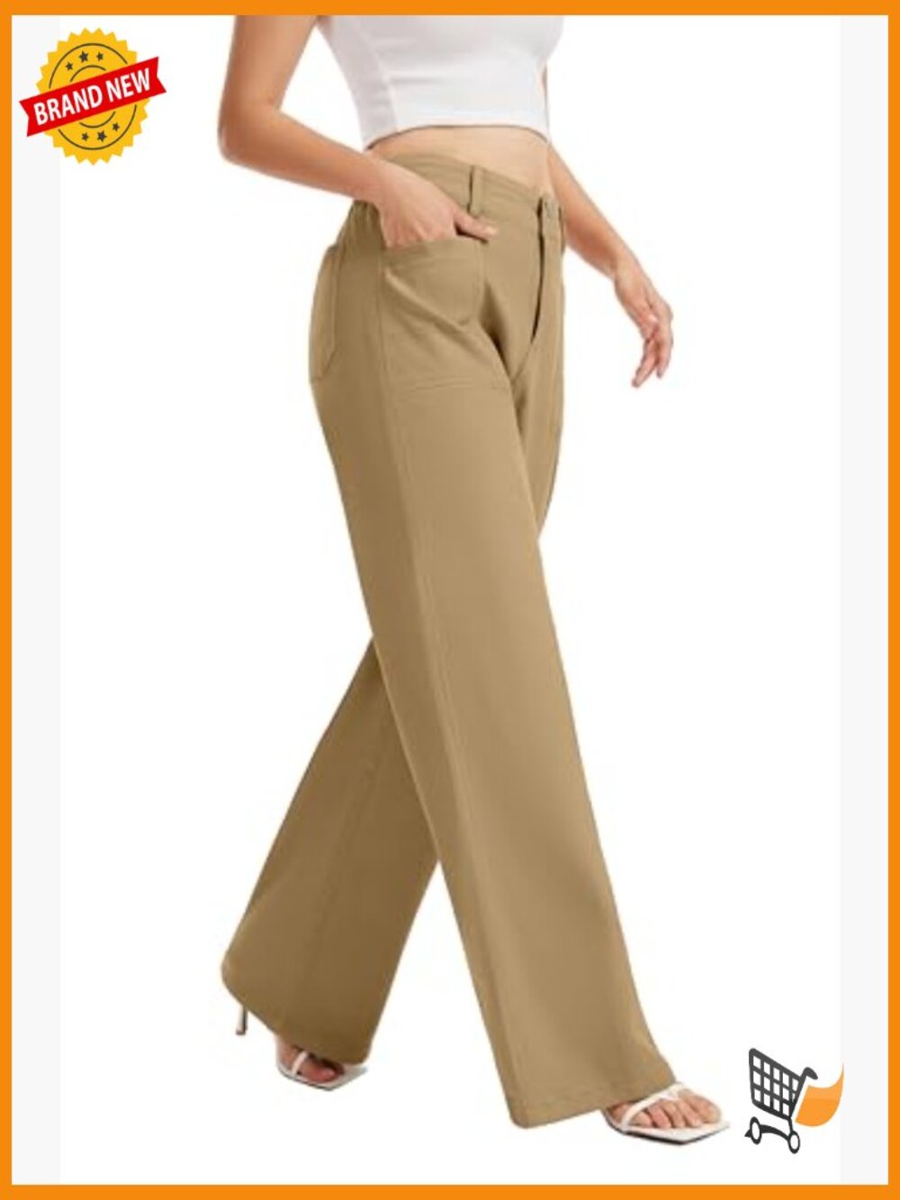 High Waist Wide Leg Stretchy Baggy Denim Jeans Pull On Tummy Control - Picture 3 of 6